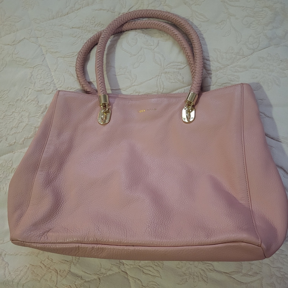 Cole Haan Pink Tote with Braided Handles - Picture 10 of 15